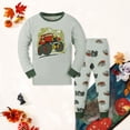 thumbnail image 2 of kmaduk Little Boys Pajamas for Toddler Clothes Set Train Sleepwear Long Sleeve 100% Cotton 2 Piece Kids Pjs Size 1-10 Years (Dark Green, 4-5 Years), 2 of 9