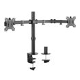 thumbnail image 1 of Support de Bureau à Double Bras pour Moniteur de 13 Pouces-32 Pouces / Entièrement Ajustable, Pivote, s'Oriente et s'Incline / Noir, 1 of 8