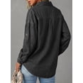 thumbnail image 3 of EMMIOL Women's Oversized 100% Cotton Denim Shirt Long Sleeve Button-Down Blouse with Pockets Casual Western Style, 3 of 7