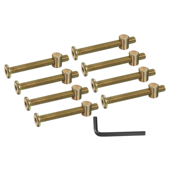 Uxcell 8 Set Bunk Bed Bolts and Nuts, M8x70mm Hex Drive Socket Cap Screws Nuts for Beds Headboards Chairs Furniture