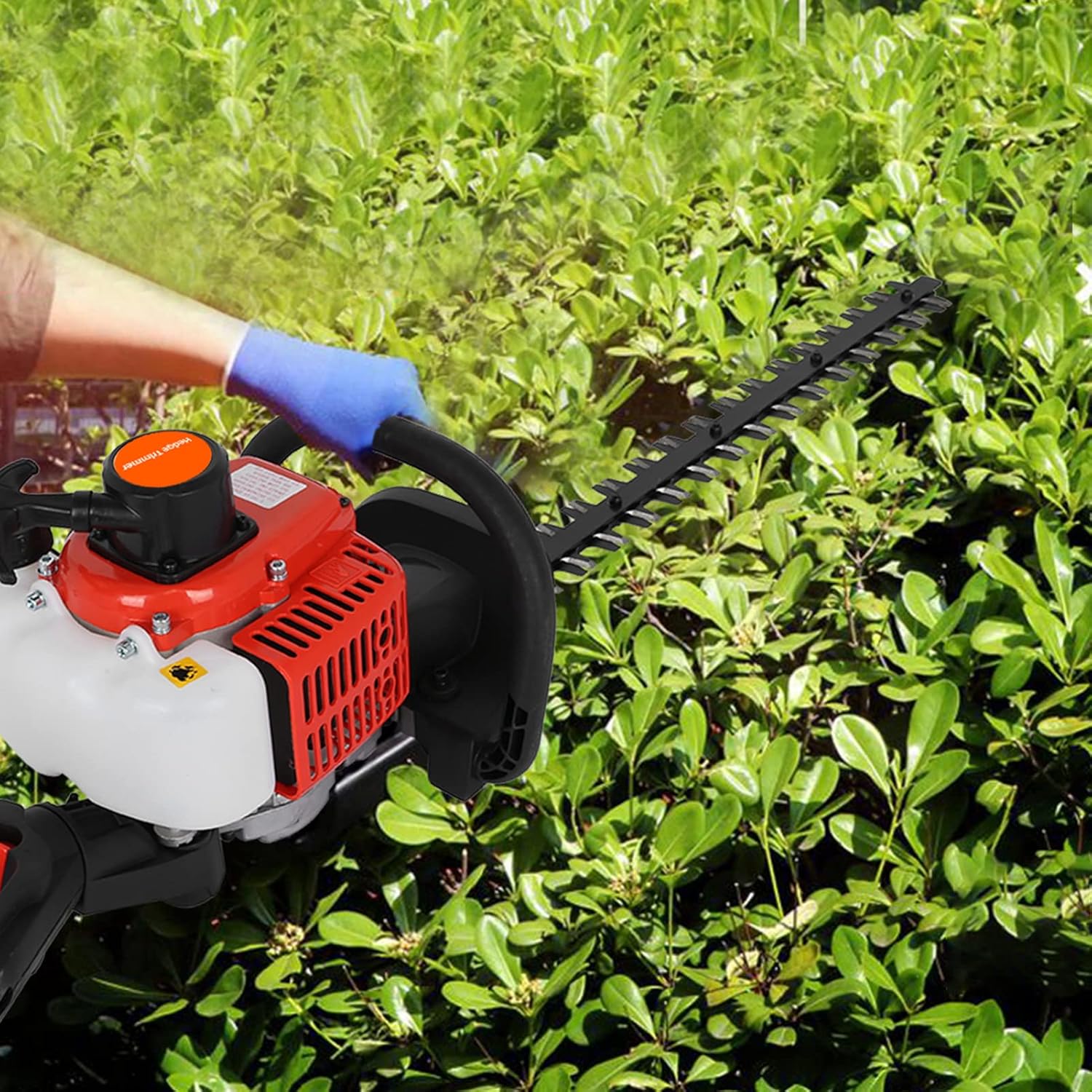 Professional 26cc 2-Stroke Gas Powered Hedge Trimmer with 24-Inch Dual-Sided Blade for Home Yard Garden Maintenance, Branch Cutting and Landscape Care.