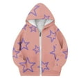 thumbnail image 2 of SonxaHe Big Girl' Jacket Star Print Long Sleeve Zip Hooded Sweatshirt Lightweight Athletic Jackets Gold,Sized 10-11, 2 of 4