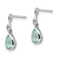 thumbnail image 2 of White Sterling Silver Earring Drop & Dangle Women'S Diamond Sky Blue Topaz 16 mm 6, 2 of 4