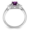 thumbnail image 2 of Auriga Fine Jewelry 14K White Gold Amethyst and Diamond Ring for Women Size 7, 2 of 6