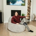 thumbnail image 3 of Big Joe Chilloway Foam Filled Structured Bean Bag Chair Lounger, Vanilla Latte Honeycomb, 3 of 8