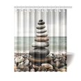 thumbnail image 1 of ABPHQTO Torre de piedra en la playa Cortina de ducha, Cortina de ducha de tela de poliéster con paisaje de río Juegos de baño 150x180 cm, 1 of 3