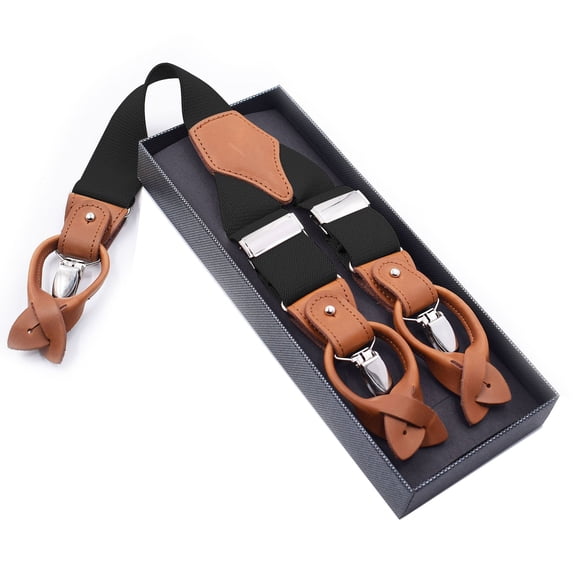 Men's Y-Back Suspender with Enhanced Metal Clips, Adjustable Elastic Straps Designed for Work Trousers and Wedding Attire, Strong and Reliable  3.5*125cm