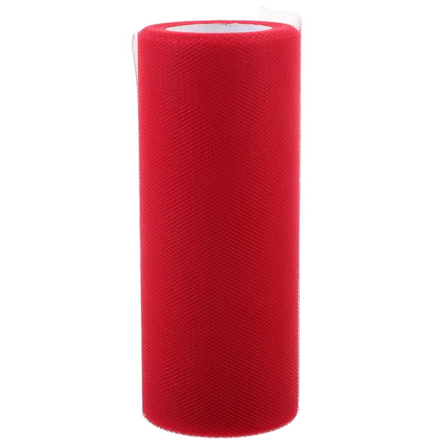 FELTECHELECTR Rollo de tul de 22 m x 15 cm para decoración de banquetes, bodas y manualidades (rojo)