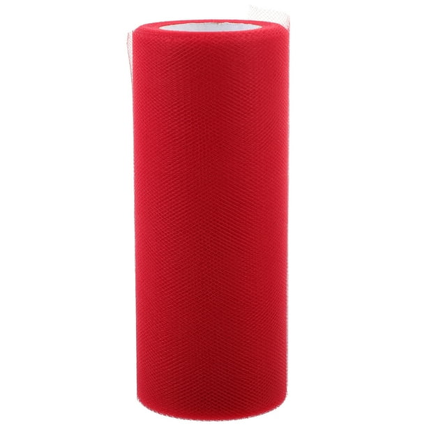 PTOOTP Rollo de tul de 22 m x 15 cm para decoración de banquetes, bodas y manualidades (rojo)
