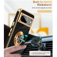 thumbnail image 3 of LEYI For Google Pixel 8 Case, 360 Rotatable Ring Holder Magnetic Kickstand, Plating Rose Gold Edge Protective Google Pixel 8 Case, Black, 3 of 7