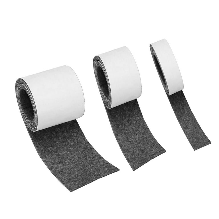 3 Packs Heavy Duty Felt Strip Roll with Adhesive Backing Self Adhesive Felt  Tape Polyester Felt Strip Rolls Furniture Hard 