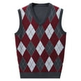 thumbnail image 5 of Awdenio Sweaters Veat for Men Wool Blended V-Neck Knitted Colorblock Casual Sleeveless Pullover Vests Outerwear Thermal Sweater Fall Winter Top, 5 of 5