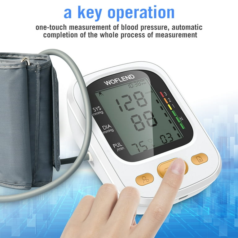 WOFLEND Blood Pressure Monitor Automatic Upper Arm Machine & Accurate  Adjustable Digital BP Cuff Kit with Large Backlit Display for Home Use ,99