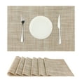 thumbnail image 2 of Juego de manteles individuales REGALWOVEN de 6 manteles tejidos para decoración de mesa de comedor de cocina, lavables, manteles de mesa interiores, manteles limpiables dorados de 18x12 pulgadas, 2 of 6