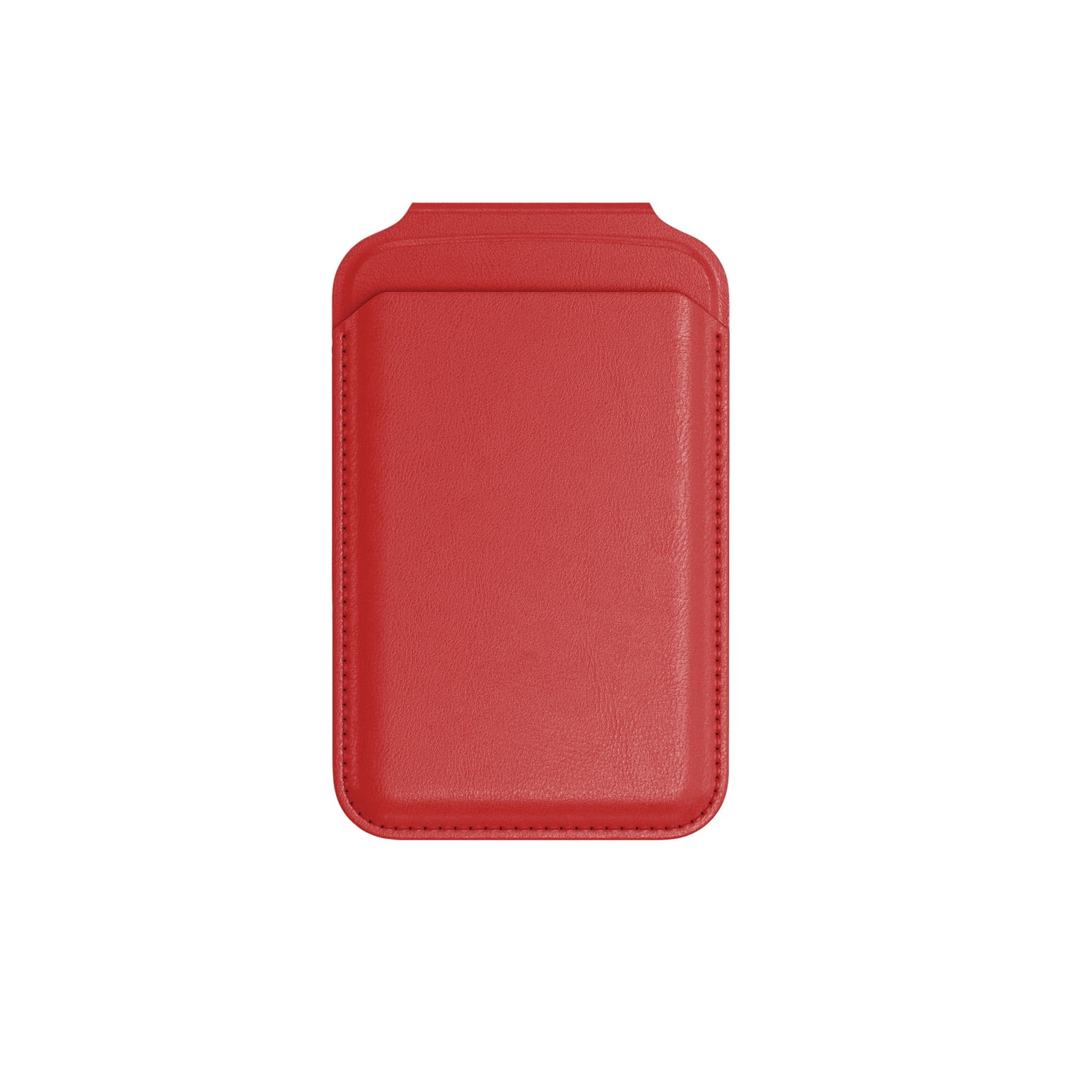 Leather MagSafe Wallet Holder with Integrated Kickstand - Red