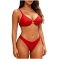 thumbnail image 2 of Ailaofu Bikini Set for Women Two Piece Swimsuits V Neck Low Rise Spaghetti Straps, 2 of 7