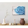 thumbnail image 3 of wall26 Canvas Print Wall Art Blue Rose Over Gray Rustic Wood Panel Nature Plants Illustrations Modern Art Rustic Scenic Relax/Calm Ultra for Living Room, Bedroom, Office - 24"x36", 3 of 5