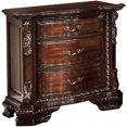 thumbnail image 4 of Miekor Furniture Formal Traditional Nightstand Only Brown Cherry Solid wood 3-Drawers Intricate Accents Glides Bronze Hanging Pulls Bedroom Furniture W5U600, 4 of 9
