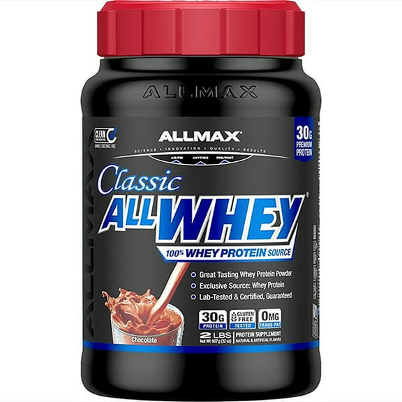 ALLMAX Nutrition ALLWHEY Classic, 100% Whey Protein Powder, Chocolate, 2lb, 30g Protein, 20 Servings