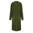thumbnail image 6 of SwiftWear Womens Hooded Open Front Cardigan Long Sleeve Cable Knit Sweaters Solid Chunky Long Sweater Coats with Pockets Green L, 6 of 8