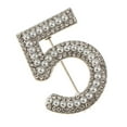 thumbnail image 1 of Broche de Joyería Zulema Crystal Rhinestone Pearl Número 5 para mujer, 1 of 7