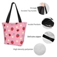 thumbnail image 6 of Kll Tote Bag For Women Strawberry And Ladybugs Print Shopping Grocery Reusable Bags For Office School Shopping Travel, 6 of 8