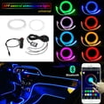 thumbnail image 1 of Luces interiores de coche LED, luces interiores de coche controladas por aplicación con encendedor de , luces LED multicolores de coche con 6M Macarena Luz de tira interior del coche, 1 of 8