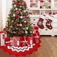 thumbnail image 4 of Falda navideña Artículos decorativos navideños Alfombra navideña Tejido acrílico Delantal de árbol de Navidad, 4 of 5