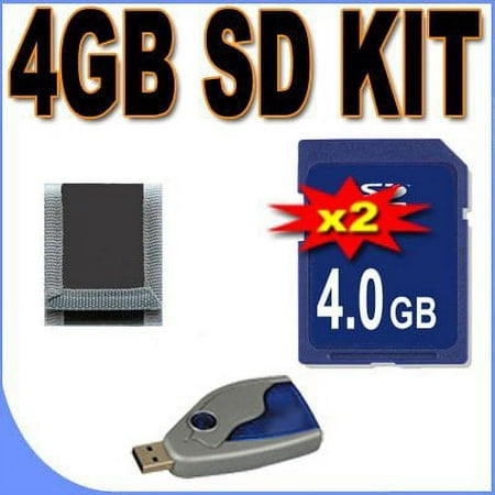 Image of Two 4GB SD Secure Digital Memory Cards 6Ave Accessory Saver Bundle for Canon Cameras + More