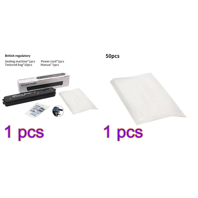 Baohd Food Sealer Electric Vacuum Packaging Machine Packer Vacuum Food Portable Kitchen Sealing Packer with Sealing Bags, UK Plug