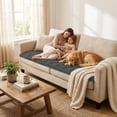 thumbnail image 2 of decorUhome Washable Pet Friendly Sofa Cover, Non-Slip Anti-Scratch Furniture Protector, Decorative Slipcover for Home (Dark Grey, 27.6" x 27.6"), 2 of 11