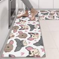 thumbnail image 2 of Kitchen Rugs Sets Of 2,Bulldog Dog and Love Heart Anti Fatigue Kitchen Mat Rugs Non Slip Washable,Decorative Kitchen Floor Mats for Kitchen,Sink,Laundry,17"X47", 2 of 5