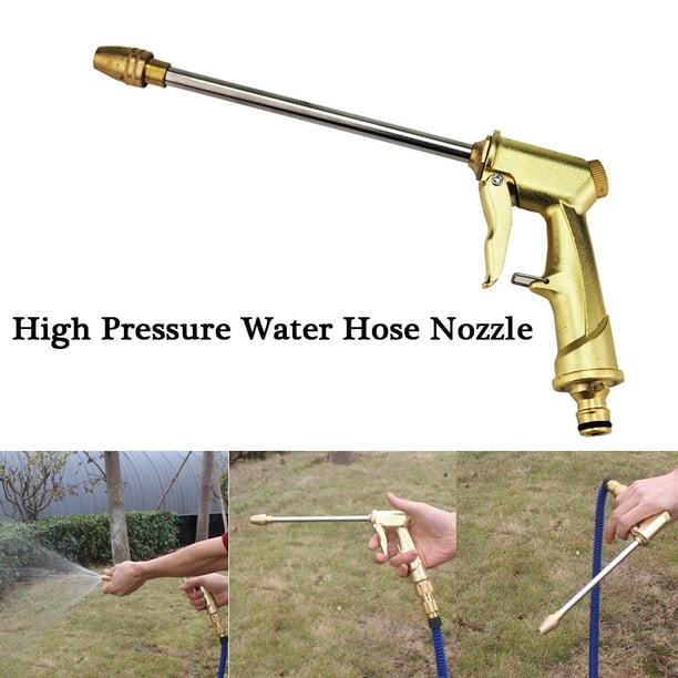 Xihbxyly Boquilla para Manguera de Agua a Alta Presión, con Acoplamiento de Latón, Caudal Ajustable, para Lavado de Autos y Riego de Jardines, Herramienta de Pulverización Multiusos, Resistente, Tama
