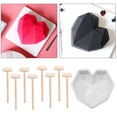 thumbnail image 1 of Pastel de silicona con corazón de diamante para hornear para hacer decoración de pasteles, pan, gelatina, comida preparada, Chocolate, dulces, Fondant 9 piezas BLESIY Moldes para tartas de silicona con forma de corazón, 1 of 8