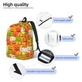 thumbnail image 3 of Yiaed Cartoon Pumpkins Print Laptop Backpack Travel Canvas Backpack Vintage Aesthetic Backpack for School Knapsack Plain Backpack Backpack for School-Small, 3 of 5