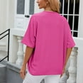 thumbnail image 4 of Besolor Womens Summer Lightweight Cardigan Short Sleeve Open Front Casual Loose Cover Ups Blouses Tops Hot Pink, 4 of 4