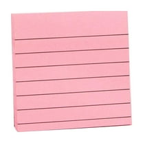 Lined Sticky Notes,6 Colors Self Sticky Notes Pad Its, Bright Post Stickies Colorful small Rectangular Sticky Notes for Office, Home, Meeting, 100 Sheets/pad,3x3 Inches (Pink)