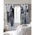thumbnail image 2 of Funny Penguins Black Out Curtains 54 Inch Long, Short Curtains for Small Window, Snow Winter Grey Penguin Animals Room Darkening Farmhouse Window Curtains for Kitchen Bedroom 42"x54" 2 Panels, 2 of 8