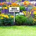 thumbnail image 5 of Eveokoki 12 x 8 inch “Caution Bees - Stay Clear” Lawn Yard Sign with 12.8 inch Stake, 2 mil Laminated Rustproof Aluminum Outdoor Decor, 5 of 6