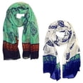 thumbnail image 2 of Peach Couture All Season Tribal Flower graphic print Paisley Lightweight Scarf, 2 of 4