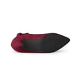 thumbnail image 3 of Unique Bargains Women's Pointed Toe Stiletto Heel Ruffle Ankle Boots Burgundy (Size 8), 3 of 7