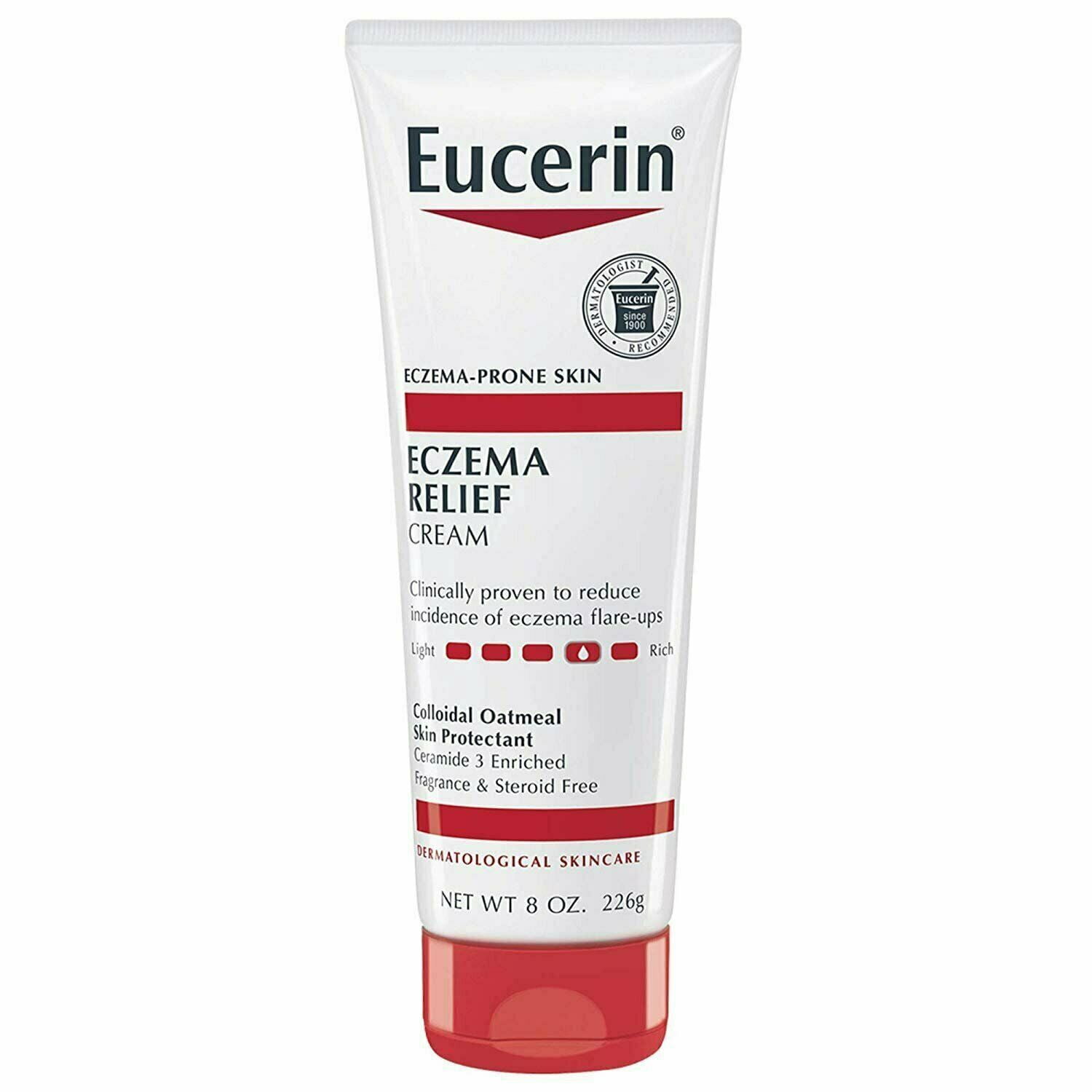 Eucerin Eczema Relief Skin & Body Creme, Oatmeal & Ceramide-3, 8 oz, 2-Pack