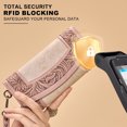 thumbnail image 5 of Montana West Wristlet Wallet for Women Western Floral Tooled Cowhide Large Trifold Purse with ID Window, Pink, 5 of 6