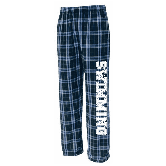 Girls Swimming Columbia Blue Flannel Pants (Youth Small 6/8)