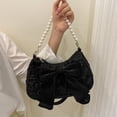 thumbnail image 5 of Jiibva Retro Bow Pearl Shoulder Bag Bow Handbag Fashionable Pearl Armpit Bag Woman Underarm Bag Sweet Crossbody Bags, 5 of 7