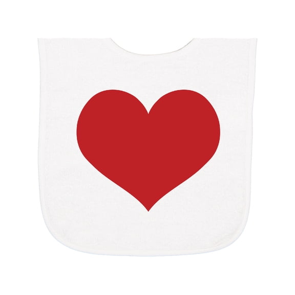 Inktastic Red Heart Valentine Baby Terry Cloth Bib