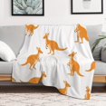 thumbnail image 6 of Comfortable Flannel Blanket with Kangaroo Print, Soft and Warm, Perfect for Naps and Home Decoration, Suitable for All Seasons, Lightweight and Durable, Comfortable Home Decor, 6 of 6