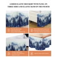 thumbnail image 5 of Retro Trees Plants Bed Skirt California King Size 18" Drop Watercolor Gary Blue Mountain Forest Ruffled Wrap Around Bed Skirts Adjustable Elastic Bedskirt Dust Ruffle for California King Size Bed, 5 of 7