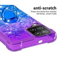 thumbnail image 5 of for Samsung Galaxy A22 4G (NOT 5G) Case w/Ring Holder,Samsung Galaxy M32 Clear Gradient Quicksand Glitter Flowing Liquid Floating Phone Case TPU Cover for Samsung Galaxy A22 4G JB Purple Navy, 5 of 7