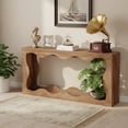 thumbnail image 4 of 63" Farmhouse Console Table With Storage - Wavy Scalloped Narrow Entryway Sofa Table, Long Hallway Stand For Living Room (Wood), 4 of 9